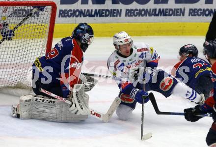 EBEL. Eishockey Bundesliga. EC VSV gegen KHL Medvescak Zagreb.  Alexander Lahoda,  (VSV), Vilim Rosandic (Zagreb). Villach, am 26.12.2018.
Foto: Kuess 


---
pressefotos, pressefotografie, kuess, qs, qspictures, sport, bild, bilder, bilddatenbank