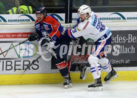 EBEL. Eishockey Bundesliga. EC VSV gegen KHL Medvescak Zagreb.  Stefan Bacher, (VSV), Matija Milicic  (Zagreb). Villach, am 26.12.2018.
Foto: Kuess 


---
pressefotos, pressefotografie, kuess, qs, qspictures, sport, bild, bilder, bilddatenbank