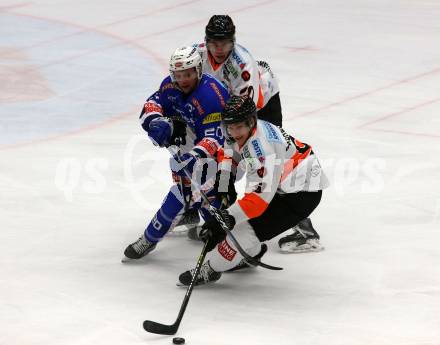 EBEL. Eishockey Bundesliga. EC VSV gegen Moser Medical Graz99ers.   Nico Brunner,  (VSV), Matt Garbowski, Henning Anton Sundin (Graz). Villach, am 30.12.2018.
Foto: Kuess 


---
pressefotos, pressefotografie, kuess, qs, qspictures, sport, bild, bilder, bilddatenbank