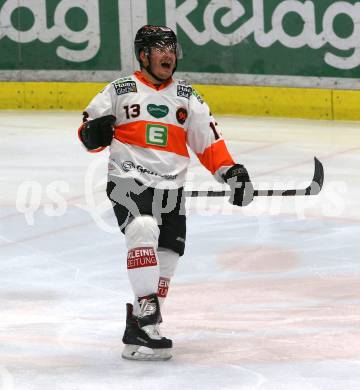 EBEL. Eishockey Bundesliga. EC VSV gegen Moser Medical Graz99ers.   Torjubel Colton Jaret Yellow Horn (Graz). Villach, am 30.12.2018.
Foto: Kuess 


---
pressefotos, pressefotografie, kuess, qs, qspictures, sport, bild, bilder, bilddatenbank