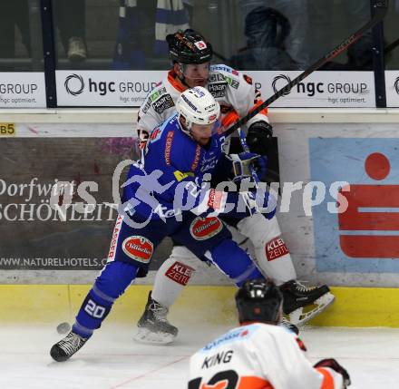 EBEL. Eishockey Bundesliga. EC VSV gegen Moser Medical Graz99ers.   Nico Brunner,  (VSV), Colton Jaret Yellow Horn (Graz). Villach, am 30.12.2018.
Foto: Kuess 


---
pressefotos, pressefotografie, kuess, qs, qspictures, sport, bild, bilder, bilddatenbank