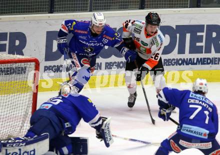 EBEL. Eishockey Bundesliga. EC VSV gegen Moser Medical Graz99ers.   Stefan Bacher,  (VSV), Dominik Grafenthin (Graz). Villach, am 30.12.2018.
Foto: Kuess 


---
pressefotos, pressefotografie, kuess, qs, qspictures, sport, bild, bilder, bilddatenbank