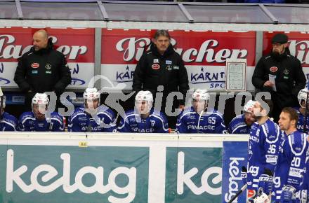 EBEL. Eishockey Bundesliga. EC VSV gegen KAC.  Trainer Gerhard Unterluggauer, Co-Trainer Ken Strong, Co-Trainer Markus Peintner (VSV). Villach, am 1.1.2019.
Foto: Kuess 


---
pressefotos, pressefotografie, kuess, qs, qspictures, sport, bild, bilder, bilddatenbank