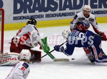 EBEL. Eishockey Bundesliga. EC VSV gegen KAC.  NIkolas Petrik,  (VSV),  Charles Robin Gartner, Lars Haugen (KAC). Villach, am 1.1.2019.
Foto: Kuess 


---
pressefotos, pressefotografie, kuess, qs, qspictures, sport, bild, bilder, bilddatenbank