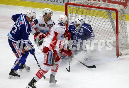 EBEL. Eishockey Bundesliga. EC VSV gegen KAC.  Markus Schlacher, Dan Bakala,  (VSV), Andrew Jacob Kozek, Marco Richter (KAC). Villach, am 1.1.2019.
Foto: Kuess 


---
pressefotos, pressefotografie, kuess, qs, qspictures, sport, bild, bilder, bilddatenbank