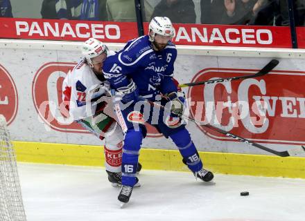 EBEL. Eishockey Bundesliga. EC VSV gegen KAC.  MacGregor Sharp,  (VSV),  Siim Liivik (KAC). Villach, am 1.1.2019.
Foto: Kuess 


---
pressefotos, pressefotografie, kuess, qs, qspictures, sport, bild, bilder, bilddatenbank