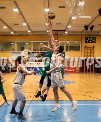 Basketball 2. Bundesliga. Grunddurchgang 13. Runde. Woerthersee Piraten gegen KOS Celovec.  Maximilian Kunovjanek,  (Woerthersee Piraten), Lovro Fizuleto (KOS). Klagenfurt, am 5.1.2019.
Foto: Kuess
---
pressefotos, pressefotografie, kuess, qs, qspictures, sport, bild, bilder, bilddatenbank