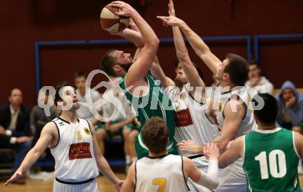 Basketball 2. Bundesliga. Grunddurchgang 13. Runde. Woerthersee Piraten gegen KOS Celovec. Jan-Arne Apschner, Matic Sirnik,  (Woerthersee Piraten), Jaka Stemberger  (KOS). Klagenfurt, am 5.1.2019.
Foto: Kuess
---
pressefotos, pressefotografie, kuess, qs, qspictures, sport, bild, bilder, bilddatenbank