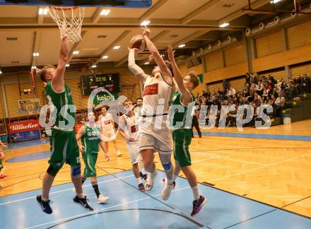 Basketball 2. Bundesliga. Grunddurchgang 13. Runde. Woerthersee Piraten gegen KOS Celovec.  Lukas Simoner, (Woerthersee Piraten),  Valentin Pasterk, Erik Kralj  (KOS). Klagenfurt, am 5.1.2019.
Foto: Kuess
---
pressefotos, pressefotografie, kuess, qs, qspictures, sport, bild, bilder, bilddatenbank