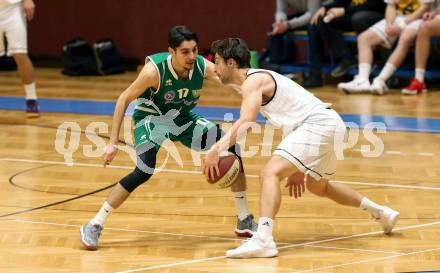 Basketball 2. Bundesliga. Grunddurchgang 13. Runde. Woerthersee Piraten gegen KOS Celovec.  Sebastian Schaal,  (Woerthersee Piraten), Volkan Oezdemir (KOS). Klagenfurt, am 5.1.2019.
Foto: Kuess
---
pressefotos, pressefotografie, kuess, qs, qspictures, sport, bild, bilder, bilddatenbank