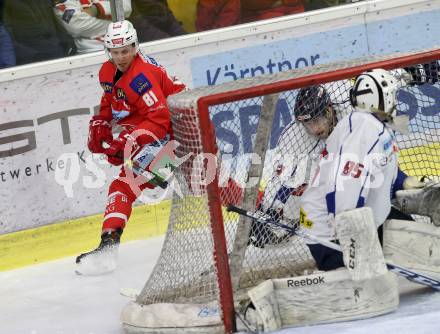 EBEL. Eishockey Bundesliga. KAC gegen	KHL Medvescak Zagreb. Marco Richter,  (KAC), Tihomir Filipec, Marko Tadic (Zagreb). Klagenfurt, am 8.1.2019.
Foto: Kuess

---
pressefotos, pressefotografie, kuess, qs, qspictures, sport, bild, bilder, bilddatenbank