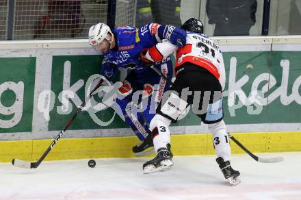 EBEL. Eishockey Bundesliga. EC VSV gegen HC Orli Znojmo.  MacGregor Sharp, (VSV), Jakub Stehlik  (Znojmo). Villach, am 11.1.2019.
Foto: Kuess 


---
pressefotos, pressefotografie, kuess, qs, qspictures, sport, bild, bilder, bilddatenbank