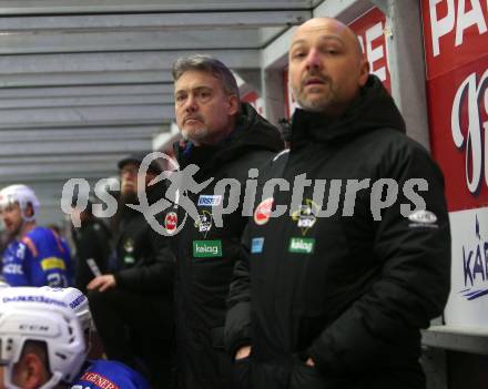 EBEL. Eishockey Bundesliga. EC VSV gegen HC Orli Znojmo.  Co-Trainer Ken Strong, Trainer Gerhard Unterluggauer  (VSV). Villach, am 11.1.2019.
Foto: Kuess 


---
pressefotos, pressefotografie, kuess, qs, qspictures, sport, bild, bilder, bilddatenbank