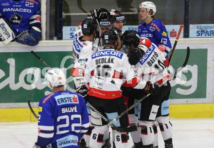 EBEL. Eishockey Bundesliga. EC VSV gegen HC Orli Znojmo.   Torjubel  (Znojmo). Villach, am 11.1.2019.
Foto: Kuess 


---
pressefotos, pressefotografie, kuess, qs, qspictures, sport, bild, bilder, bilddatenbank