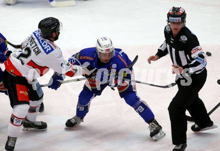 EBEL. Eishockey Bundesliga. EC VSV gegen HC Orli Znojmo.  MacGregor Sharp,  (VSV), Charles Stretch (Znojmo). Villach, am 11.1.2019.
Foto: Kuess 


---
pressefotos, pressefotografie, kuess, qs, qspictures, sport, bild, bilder, bilddatenbank