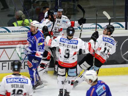 EBEL. Eishockey Bundesliga. EC VSV gegen HC Orli Znojmo. Torjubel Znojmo. Villach, am 11.1.2019.
Foto: Kuess 


---
pressefotos, pressefotografie, kuess, qs, qspictures, sport, bild, bilder, bilddatenbank