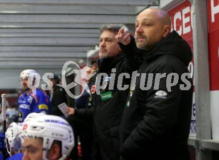 EBEL. Eishockey Bundesliga. EC VSV gegen HC Orli Znojmo.   Co-Trainer Ken Strong, Trainer Gerhard Unterluggauer (VSV). Villach, am 11.1.2019.
Foto: Kuess 


---
pressefotos, pressefotografie, kuess, qs, qspictures, sport, bild, bilder, bilddatenbank