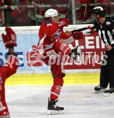 EBEL. Eishockey Bundesliga. KAC gegen	Dornbirn Bulldogs. Torjubel Nikolaus Kraus (KAC). Klagenfurt, am 13.1.2019.
Foto: Kuess

---
pressefotos, pressefotografie, kuess, qs, qspictures, sport, bild, bilder, bilddatenbank