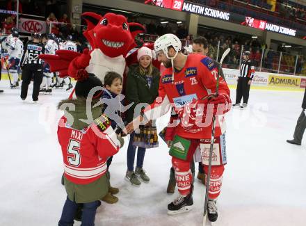 EBEL. Eishockey Bundesliga. KAC gegen	Fehervar AV 19.  Spieler des Abends Martin Schumnig (KAC). Klagenfurt, am 18.1.2019.
Foto: Kuess

---
pressefotos, pressefotografie, kuess, qs, qspictures, sport, bild, bilder, bilddatenbank