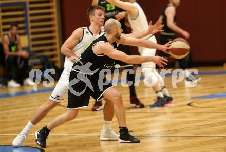 Basketball 2. Bundesliga. Grunddurchgang 15. Runde. Woerthersee Piraten gegen Basket Flames. Elvis Keric,   (Woerthersee Piraten), Tobias Stadelmann (Basket Flames). Klagenfurt, am 5.1.2019.
Foto: Kuess
---
pressefotos, pressefotografie, kuess, qs, qspictures, sport, bild, bilder, bilddatenbank