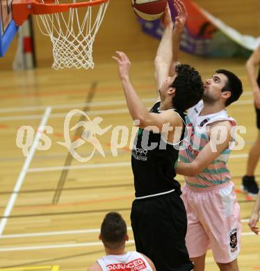 Basketball 2. Bundesliga. Grunddurchgang 15. Runde. Raiders Villach gegen Deutsch Wagram Alligators.  Antonio Boban (Villach), David Rados  (Deutsch Wagram Alligators). Klagenfurt, am 20.1.2019.
Foto: Kuess
---
pressefotos, pressefotografie, kuess, qs, qspictures, sport, bild, bilder, bilddatenbank