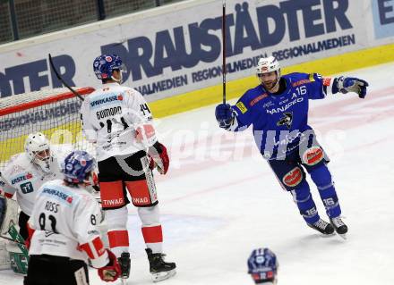 EBEL. Eishockey Bundesliga. EC VSV gegen HC TWK Innsbruck. Torjubel   Sharp MacGregor (VSV). Villach, am 25.1.2019.
Foto: Kuess 


---
pressefotos, pressefotografie, kuess, qs, qspictures, sport, bild, bilder, bilddatenbank