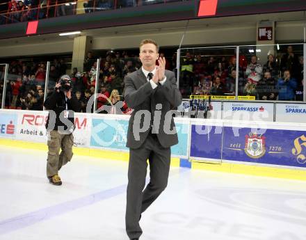 EBEL. Eishockey Bundesliga. KAC gegen	HC Orli Znojmo.  Ehrung Jamie Lundmark.  Klagenfurt, am 27.1.2019.
Foto: Kuess

---
pressefotos, pressefotografie, kuess, qs, qspictures, sport, bild, bilder, bilddatenbank