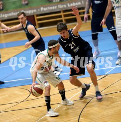 Basketball 2. Bundesliga. Grunddurchgang 16. Runde. KOS Celovec gegen   	BBC Nord Dragonz. Christian Erschen (KOS), Lukas Knor (BBC Nord Dragonz). Klagenfurt, am 27.1.2019.
Foto: Kuess
---
pressefotos, pressefotografie, kuess, qs, qspictures, sport, bild, bilder, bilddatenbank