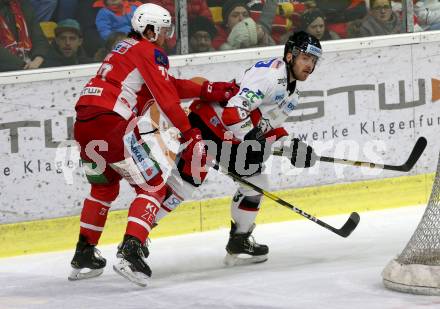 EBEL. Eishockey Bundesliga. KAC gegen	HC Orli Znojmo. Siim Liivik,  (KAC),  Patrik Parkkonen (Znojmo). Klagenfurt, am 27.1.2019.
Foto: Kuess

---
pressefotos, pressefotografie, kuess, qs, qspictures, sport, bild, bilder, bilddatenbank
