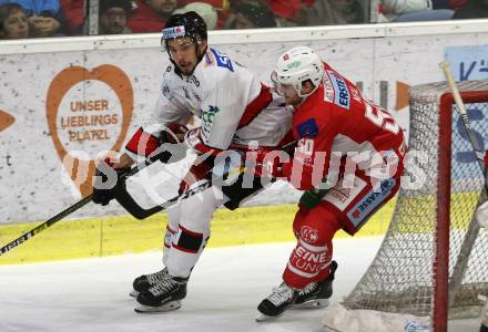 EBEL. Eishockey Bundesliga. KAC gegen	HC Orli Znojmo. Matthew Neal,  (KAC), Jakub Stehlik (Znojmo). Klagenfurt, am 27.1.2019.
Foto: Kuess

---
pressefotos, pressefotografie, kuess, qs, qspictures, sport, bild, bilder, bilddatenbank