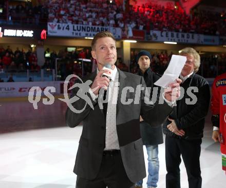 EBEL. Eishockey Bundesliga. KAC gegen	HC Orli Znojmo. Ehrung Jamie Lundmark. Jamie Lundmark. Klagenfurt, am 27.1.2019.
Foto: Kuess
Foto: Kuess

---
pressefotos, pressefotografie, kuess, qs, qspictures, sport, bild, bilder, bilddatenbank