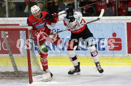 EBEL. Eishockey Bundesliga. KAC gegen	HC Orli Znojmo. Charles Robin Gartner,  (KAC), Dominik Tejnor (Znojmo). Klagenfurt, am 27.1.2019.
Foto: Kuess

---
pressefotos, pressefotografie, kuess, qs, qspictures, sport, bild, bilder, bilddatenbank
