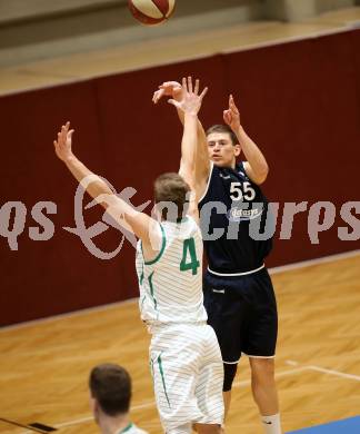 Basketball 2. Bundesliga. Grunddurchgang 16. Runde. KOS Celovec gegen   	BBC Nord Dragonz. Jan Razdevsek (KOS), Dragisa Najdanovic (BBC Nord Dragonz). Klagenfurt, am 27.1.2019.
Foto: Kuess
---
pressefotos, pressefotografie, kuess, qs, qspictures, sport, bild, bilder, bilddatenbank