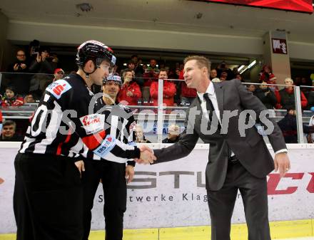 EBEL. Eishockey Bundesliga. KAC gegen	HC Orli Znojmo. Ehrung Jamie Lundmark. Jamie Lundmark. Klagenfurt, am 27.1.2019.
Foto: Kuess
Foto: Kuess

---
pressefotos, pressefotografie, kuess, qs, qspictures, sport, bild, bilder, bilddatenbank