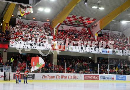 EBEL. Eishockey Bundesliga. KAC gegen	HC Orli Znojmo.  Ehrung Jamie Lundmark. Fans.  Klagenfurt, am 27.1.2019.
Foto: Kuess

---
pressefotos, pressefotografie, kuess, qs, qspictures, sport, bild, bilder, bilddatenbank