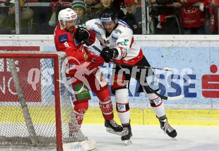 EBEL. Eishockey Bundesliga. KAC gegen	HC Orli Znojmo. Charles Robin Gartner,  (KAC), Dominik Tejnor (Znojmo). Klagenfurt, am 27.1.2019.
Foto: Kuess

---
pressefotos, pressefotografie, kuess, qs, qspictures, sport, bild, bilder, bilddatenbank