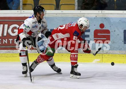 EBEL. Eishockey Bundesliga. KAC gegen	HC Orli Znojmo. Clemens Unterweger,  (KAC), David Bartos (Znojmo). Klagenfurt, am 27.1.2019.
Foto: Kuess

---
pressefotos, pressefotografie, kuess, qs, qspictures, sport, bild, bilder, bilddatenbank