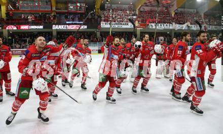 EBEL. Eishockey Bundesliga. KAC gegen	HC Orli Znojmo. Jubel (KAC). Klagenfurt, am 27.1.2019.
Foto: Kuess

---
pressefotos, pressefotografie, kuess, qs, qspictures, sport, bild, bilder, bilddatenbank