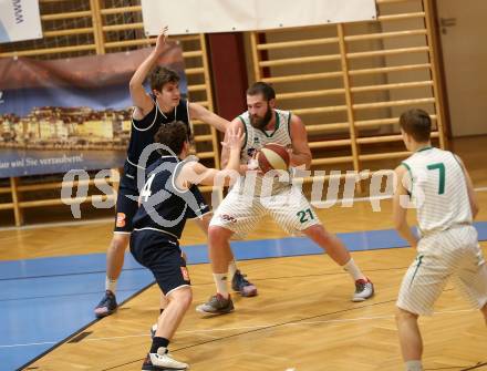 Basketball 2. Bundesliga. Grunddurchgang 16. Runde. KOS Celovec gegen   	BBC Nord Dragonz. Jaka Stemberger (KOS), Ognjen Drljaca, Lukas Knor (BBC Nord Dragonz). Klagenfurt, am 27.1.2019.
Foto: Kuess
---
pressefotos, pressefotografie, kuess, qs, qspictures, sport, bild, bilder, bilddatenbank