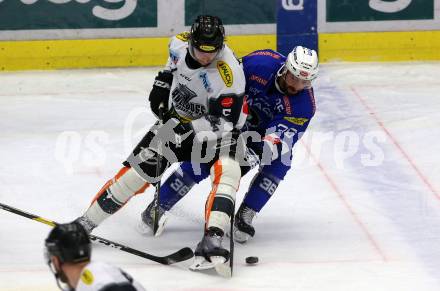 EBEL. Eishockey Bundesliga. EC VSV gegen Dornbirn Bulldogs.  Jerry Pollastrone, (VSV), Reid Colin McNeill  (Dornbirn). Villach, am 1.2.2019.
Foto: Kuess 


---
pressefotos, pressefotografie, kuess, qs, qspictures, sport, bild, bilder, bilddatenbank