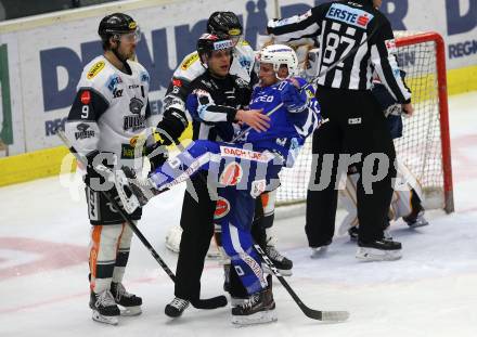 EBEL. Eishockey Bundesliga. EC VSV gegen Dornbirn Bulldogs. Nico Brunner,  (VSV), Brodie Dupont  (Dornbirn). Villach, am 1.2.2019.
Foto: Kuess 


---
pressefotos, pressefotografie, kuess, qs, qspictures, sport, bild, bilder, bilddatenbank