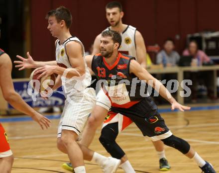 Basketball 2. Bundesliga. Grunddurchgang 17. Runde. Woerthersee Piraten gegen UBC St. Poelten.  Elvis Keric (Woerthersee Piraten), Lukas Boeck (St. Poelten). Klagenfurt, am 2.2.2019.
Foto: Kuess
---
pressefotos, pressefotografie, kuess, qs, qspictures, sport, bild, bilder, bilddatenbank