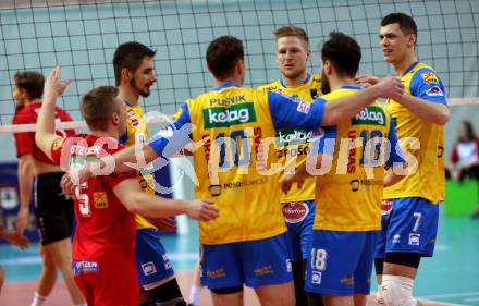 AVL. Volleyball Bundesliga. VBK Woerthersee Loewen Klagenfurt gegen SK Posojilnica Aich/Dob. Jubel (Aich/Dob). Klagenfurt, am 2.2.2019.
Foto: Kuess
---
pressefotos, pressefotografie, kuess, qs, qspictures, sport, bild, bilder, bilddatenbank