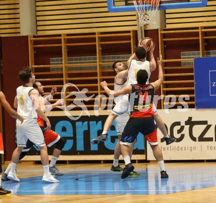 Basketball 2. Bundesliga. Grunddurchgang 17. Runde. Woerthersee Piraten gegen UBC St. Poelten.  Sebastian Schaal, Matic Sirnik, Jan-Arne Apschner (Woerthersee Piraten), Benjamin Rueckert, Nico Kaltenbrunner (St. Poelten). Klagenfurt, am 2.2.2019.
Foto: Kuess
---
pressefotos, pressefotografie, kuess, qs, qspictures, sport, bild, bilder, bilddatenbank