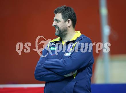 AVL. Volleyball Bundesliga. VBK Woerthersee Loewen Klagenfurt gegen SK Posojilnica Aich/Dob.  Trainer Matjaz Hafner (Aich/Dob). Klagenfurt, am 2.2.2019.
Foto: Kuess
---
pressefotos, pressefotografie, kuess, qs, qspictures, sport, bild, bilder, bilddatenbank