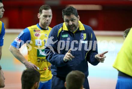 AVL. Volleyball Bundesliga. VBK Woerthersee Loewen Klagenfurt gegen SK Posojilnica Aich/Dob.  Trainer Matjaz Hafner (Aich/Dob). Klagenfurt, am 2.2.2019.
Foto: Kuess
---
pressefotos, pressefotografie, kuess, qs, qspictures, sport, bild, bilder, bilddatenbank