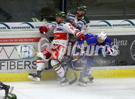 EBEL. Eishockey Bundesliga. EC VSV gegen HCB Suedtirol Alperia.  Jason Desantis, (VSV),  Luca Frigo, Daniel Frank  (Bozen). Villach, am 3.2.2019.
Foto: Kuess 


---
pressefotos, pressefotografie, kuess, qs, qspictures, sport, bild, bilder, bilddatenbank