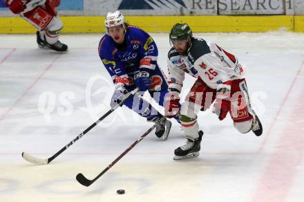 EBEL. Eishockey Bundesliga. EC VSV gegen HCB Suedtirol Alperia.  Benjamin Lanzinger, (VSV), Angelo Miceli  (Bozen). Villach, am 3.2.2019.
Foto: Kuess 


---
pressefotos, pressefotografie, kuess, qs, qspictures, sport, bild, bilder, bilddatenbank