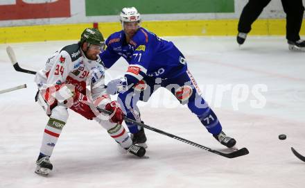 EBEL. Eishockey Bundesliga. EC VSV gegen HCB Suedtirol Alperia. Jason Desantis,  (VSV), Daniel Frank  (Bozen). Villach, am 3.2.2019.
Foto: Kuess 


---
pressefotos, pressefotografie, kuess, qs, qspictures, sport, bild, bilder, bilddatenbank