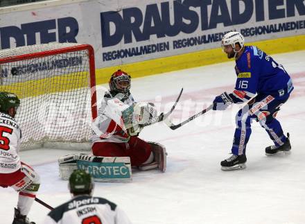 EBEL. Eishockey Bundesliga. EC VSV gegen HCB Suedtirol Alperia. MacGregor Sharp,   (VSV), Jacob Wesley Smith (Bozen). Villach, am 3.2.2019.
Foto: Kuess 


---
pressefotos, pressefotografie, kuess, qs, qspictures, sport, bild, bilder, bilddatenbank